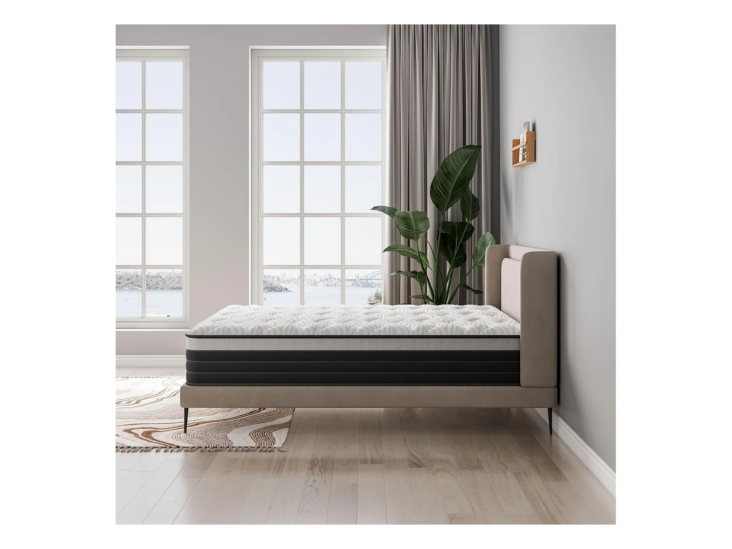 Matelas 140x190cm, Épaisseur 26cm, Hybrid Gel Mémoire, Ressorts Ensachés Indépendants, Confort 7 Zones, Multicouches, Certifié Oeko-Tex