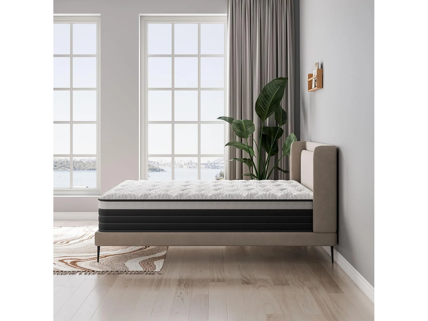 Matelas 140x190cm, Épaisseur 26cm, Hybrid Gel Mémoire, Ressorts Ensachés Indépendants, Confort 7 Zones, Multicouches, Certifié Oeko-Tex