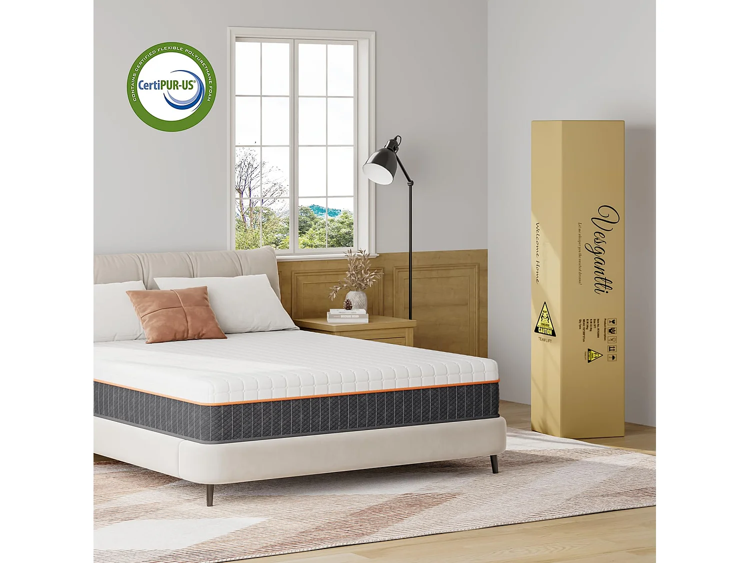 Schuimmatras 80x200cm Dikte 18cm Gel Memory Foam Zone-ondersteuning voor optimale uitlijning en ergonomisch comfort