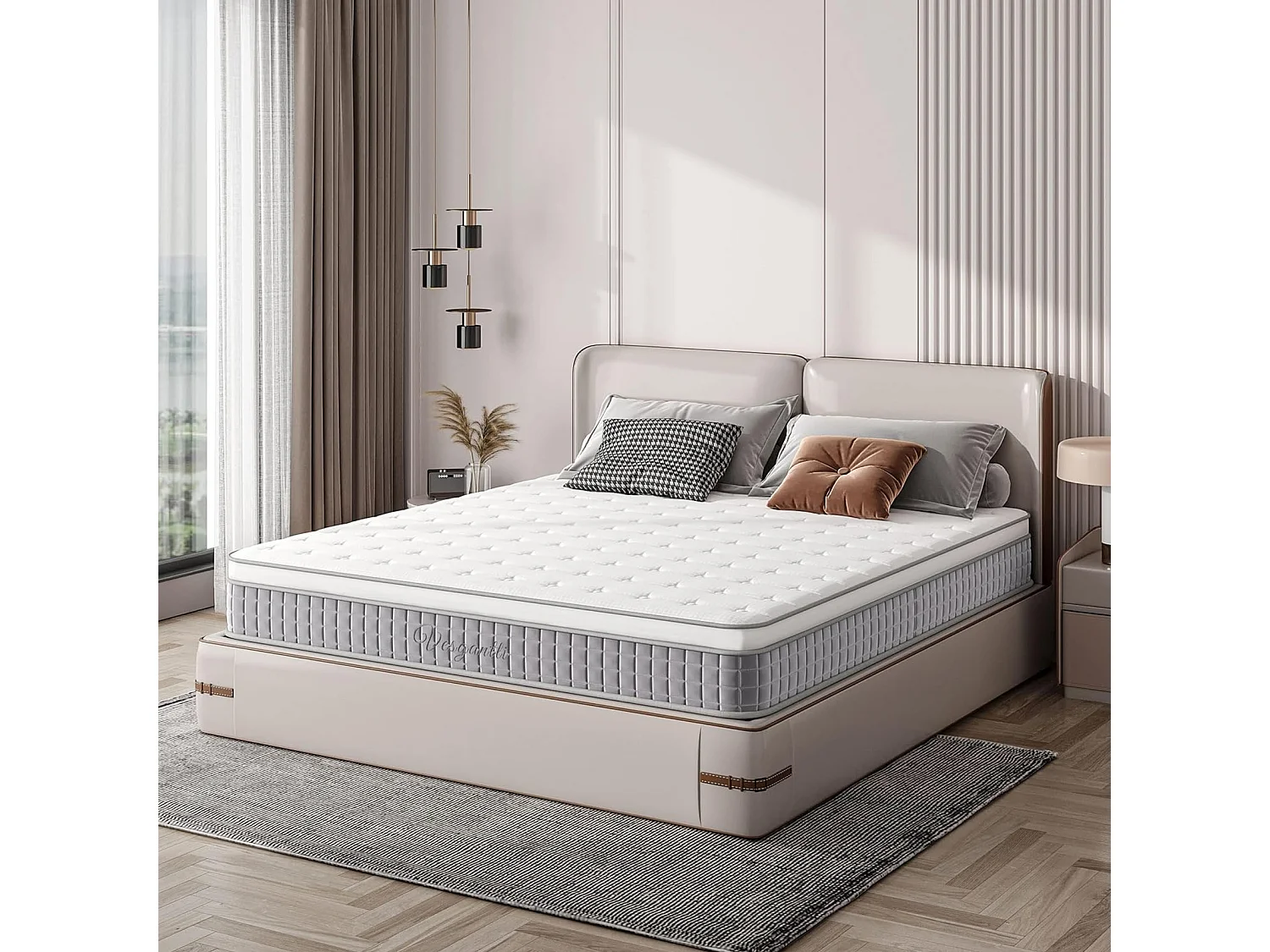 Boxtop matras 120x200cm, dikte 25cm, Nova Fashion Hybrid, pocketveren en traagschuim, 7-zone comfort, CertiPUR-US gecertificeerd