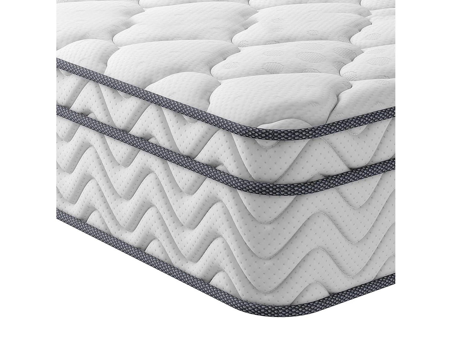 Matelas Boxtop 180x200cm, Épaisseur 22cm, Ressorts Ensachés & Mousse Mémoire, Multicouches Confort 7 Zones, Lit Adulte, Style Classique