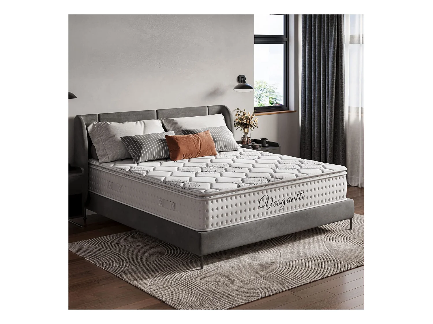 Pillowtop matras 120x200cm dikte 26cm Superieur volwassen/kinderbed Pocketveren Adaptief traagschuim 7-zone comfort