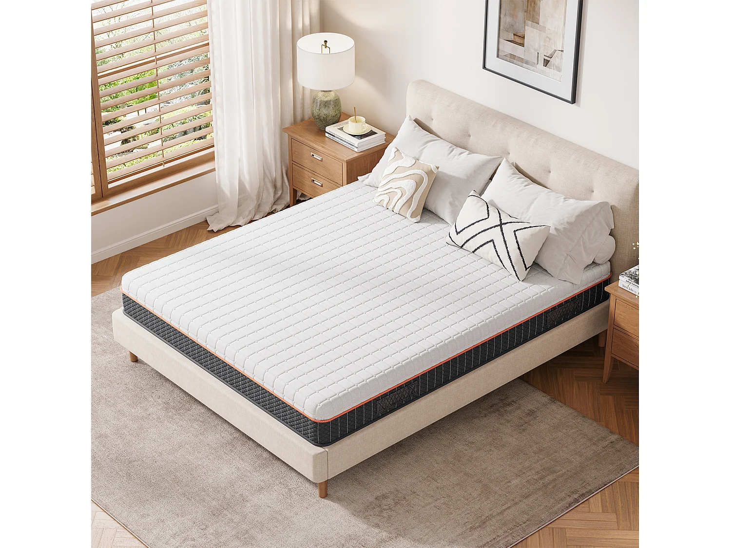 Schuimmatras 120x200cm Dikte 16cm Gel Memory Foam Zone-ondersteuning voor optimale uitlijning en langdurig comfort