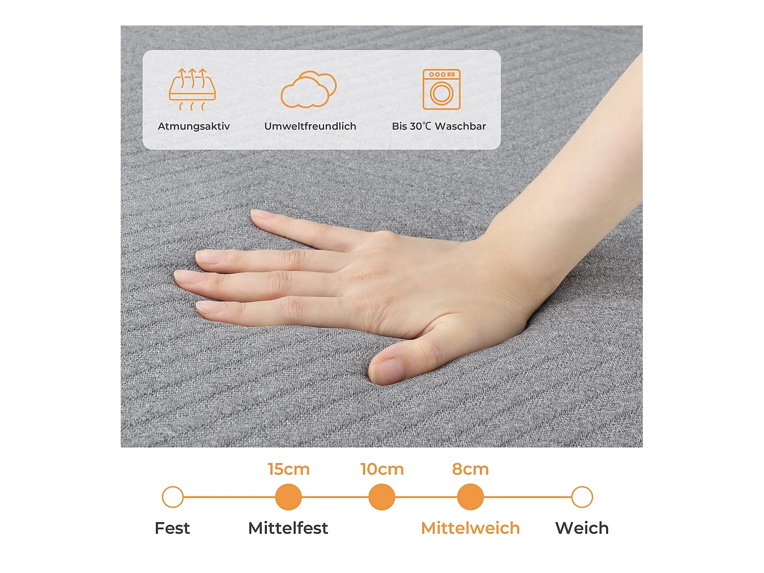 Matelas Pliable 140x190x8cm Mousse Mémoire Gel Housse Oeko-TEX avec Sac de Transport Lit d'Appoint 1 Personne Parfait pour Invités