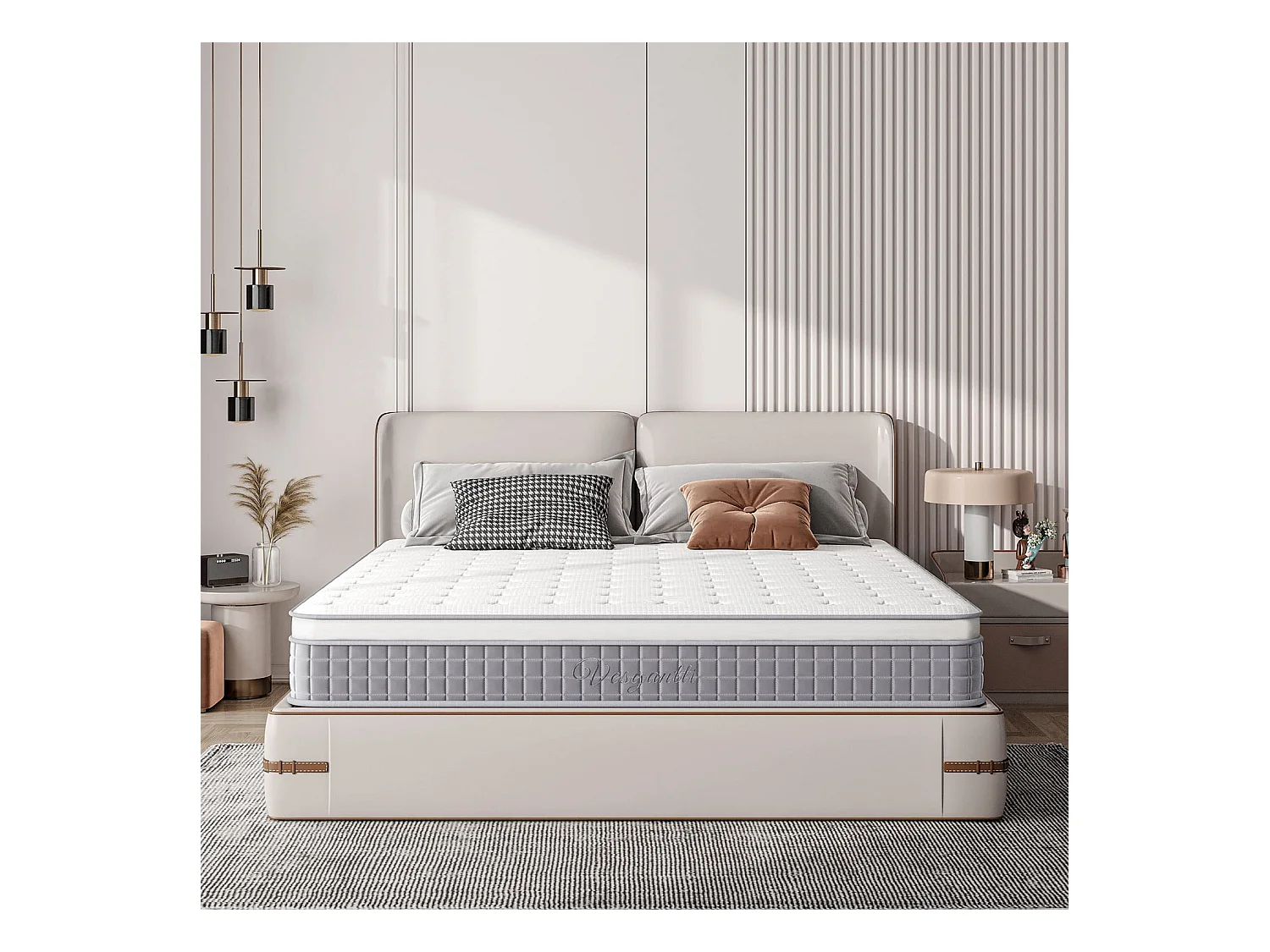Matelas Boxtop 90x190cm, Épaisseur 25cm, Nova Fashion Hybrid, Ressorts Ensachés & Mousse Mémoire, Confort 7 Zones, Certifié CertiPUR-US