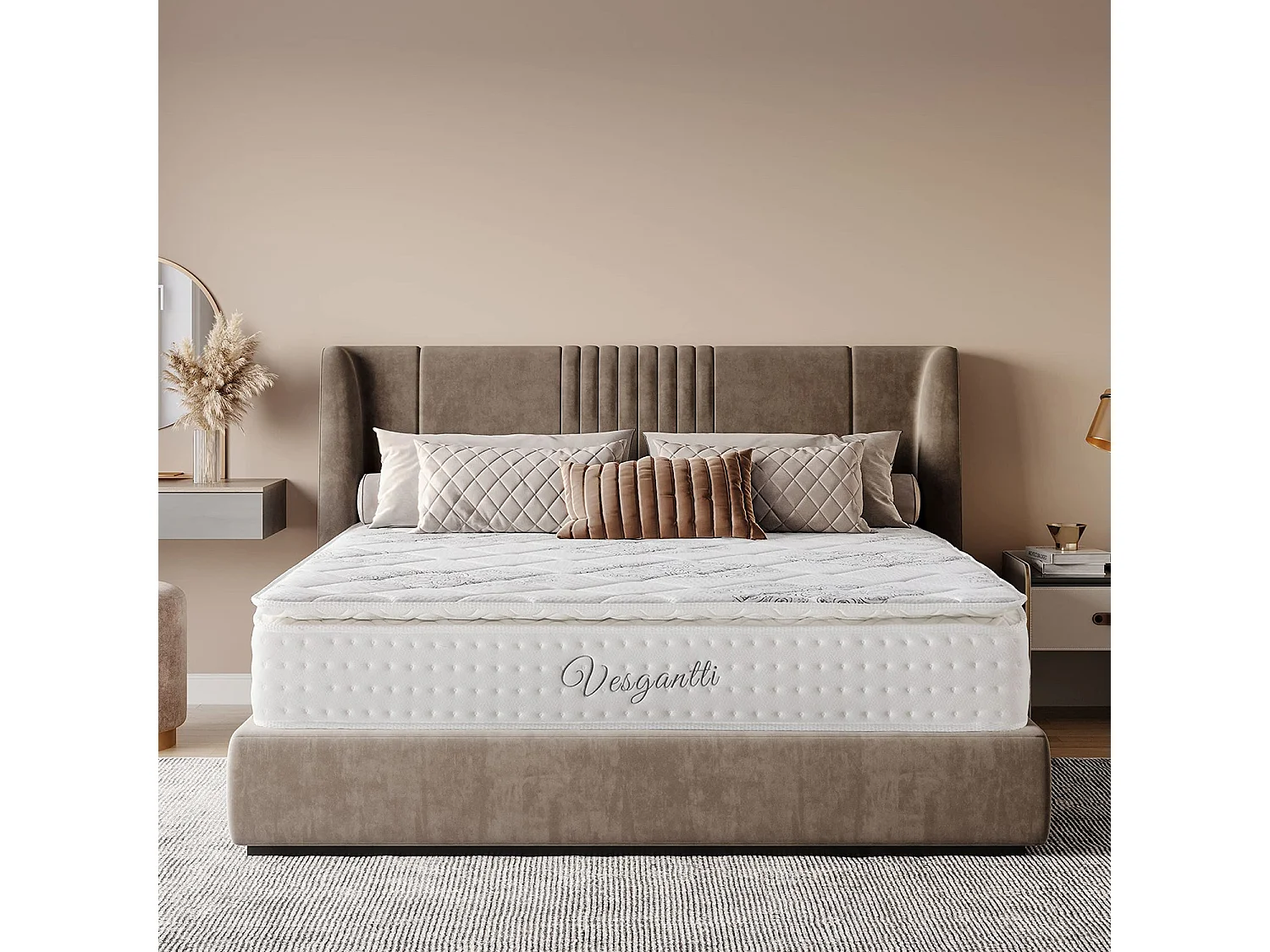 Pillowtop Matelas 90x190cm Épaisseur 26cm Supérieur Lit Adulte Ressorts Ensachés Mousse Mémoire Adaptative Confort 7 Zones