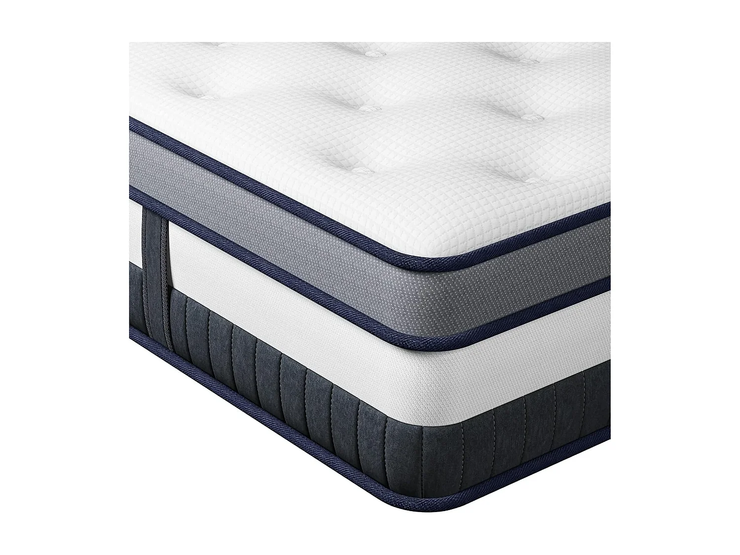 Vesgantti Boxtop Matelas 140x190cm, 26cm Épais, Matelas Hybride Luxe, Ressorts Ensachés & Mousse Mémoire, 7 Zones Confort Multicouches