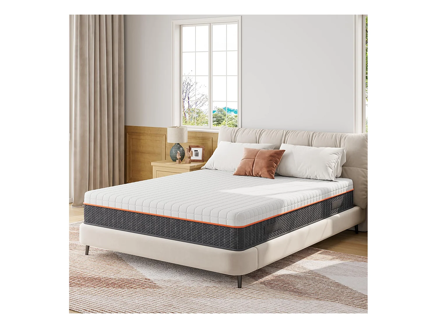 Schuimmatras 90x190cm Dikte 18cm Gel Memory Foam Zone-ondersteuning voor optimale uitlijning en ergonomisch comfort