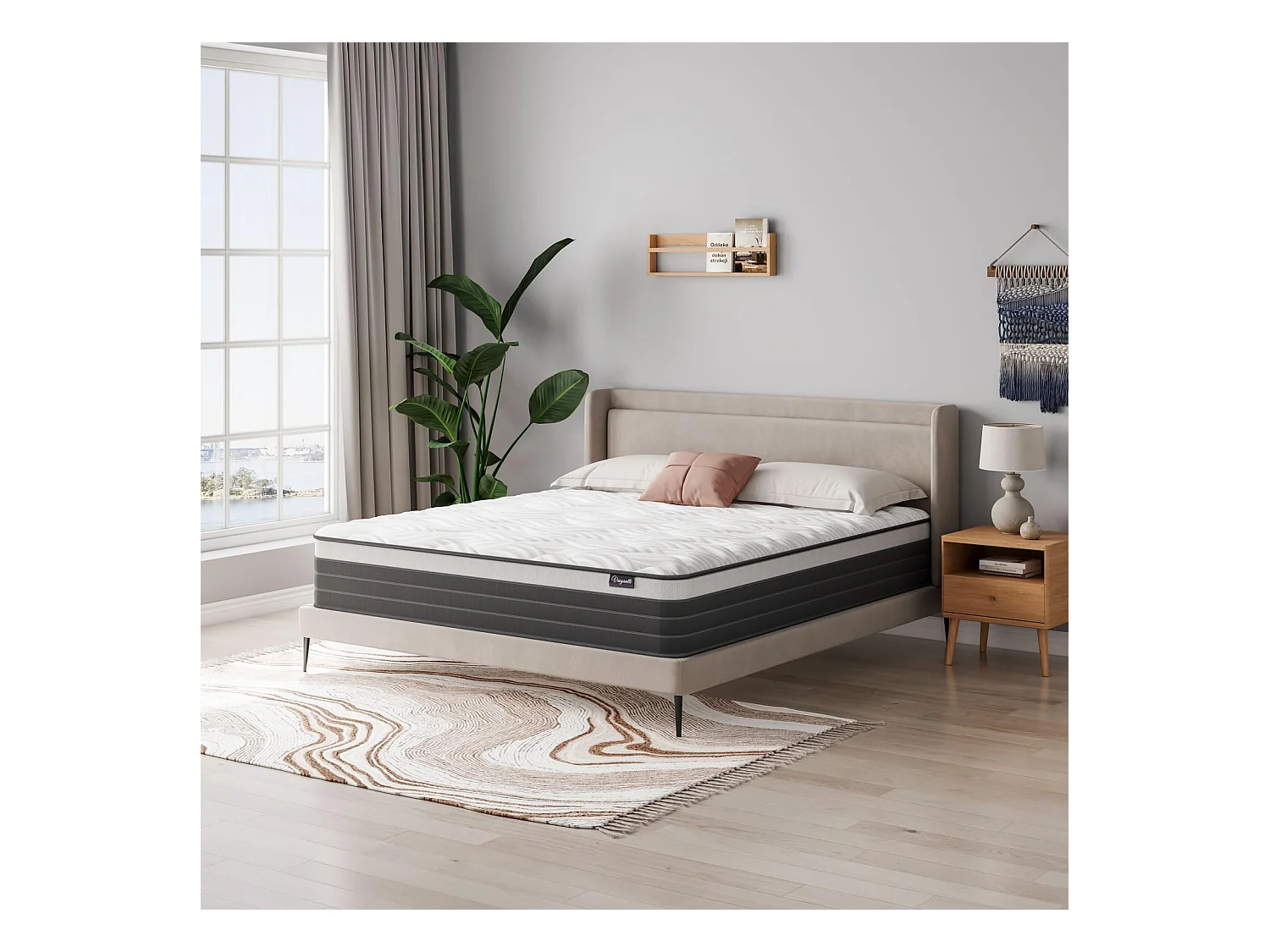 Matelas 160x200cm, Épaisseur 26cm, Hybrid Gel Mémoire, Ressorts Ensachés Indépendants, Confort 7 Zones, Multicouches, Certifié Oeko-Tex