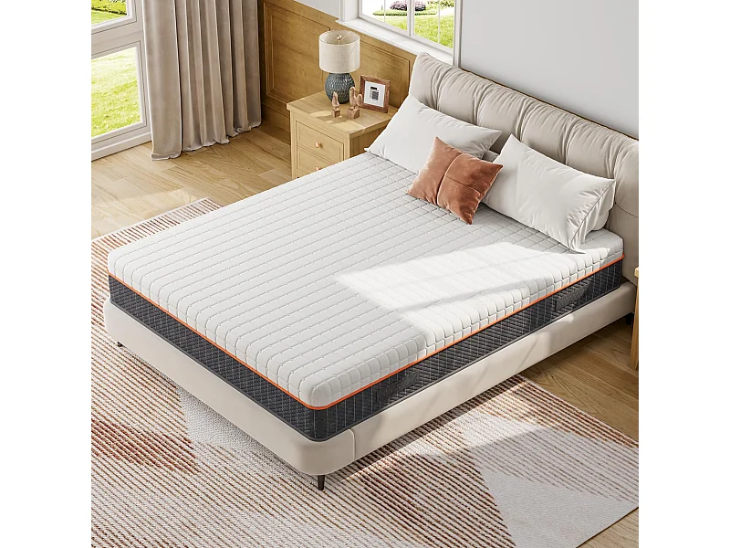 Matelas Mousse 120x190cm Épaisseur 18cm Mousse à Mémoire de Forme en Gel Soutien Zonné pour un Alignement Optimal et Confort Ergonomique
