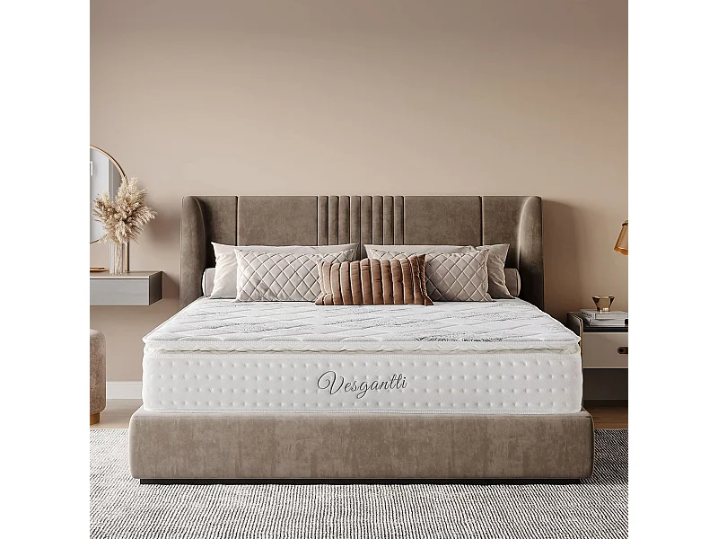 Matelas 140x190cm Épaisseur 26cm Supérieur Lit Adulte/Enfant Ressorts Ensachés Mousse Mémoire Adaptative Confort 7 Zones