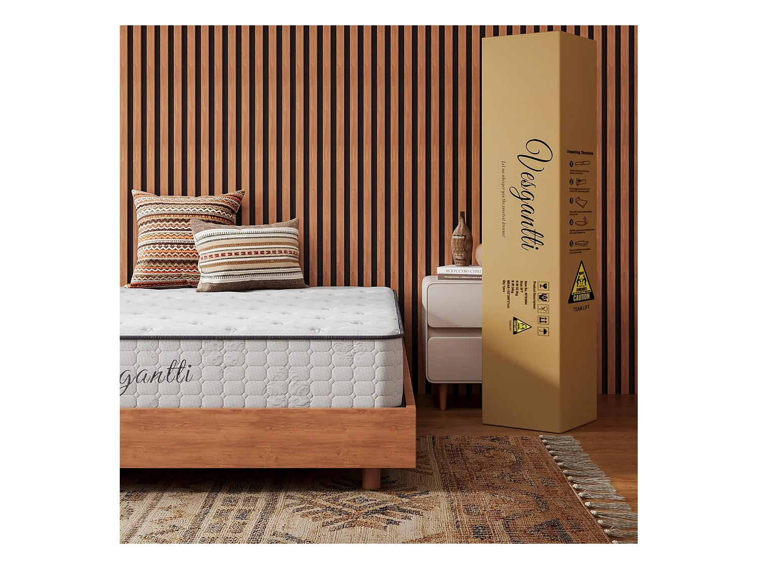 Tight Top Matelas 160x200cm Épaisseur 24cm Nova Rêve Ressorts Ensachés + Mousse Mémoire Lit Adulte Roulé Compressé Certifié Oeko-TEX