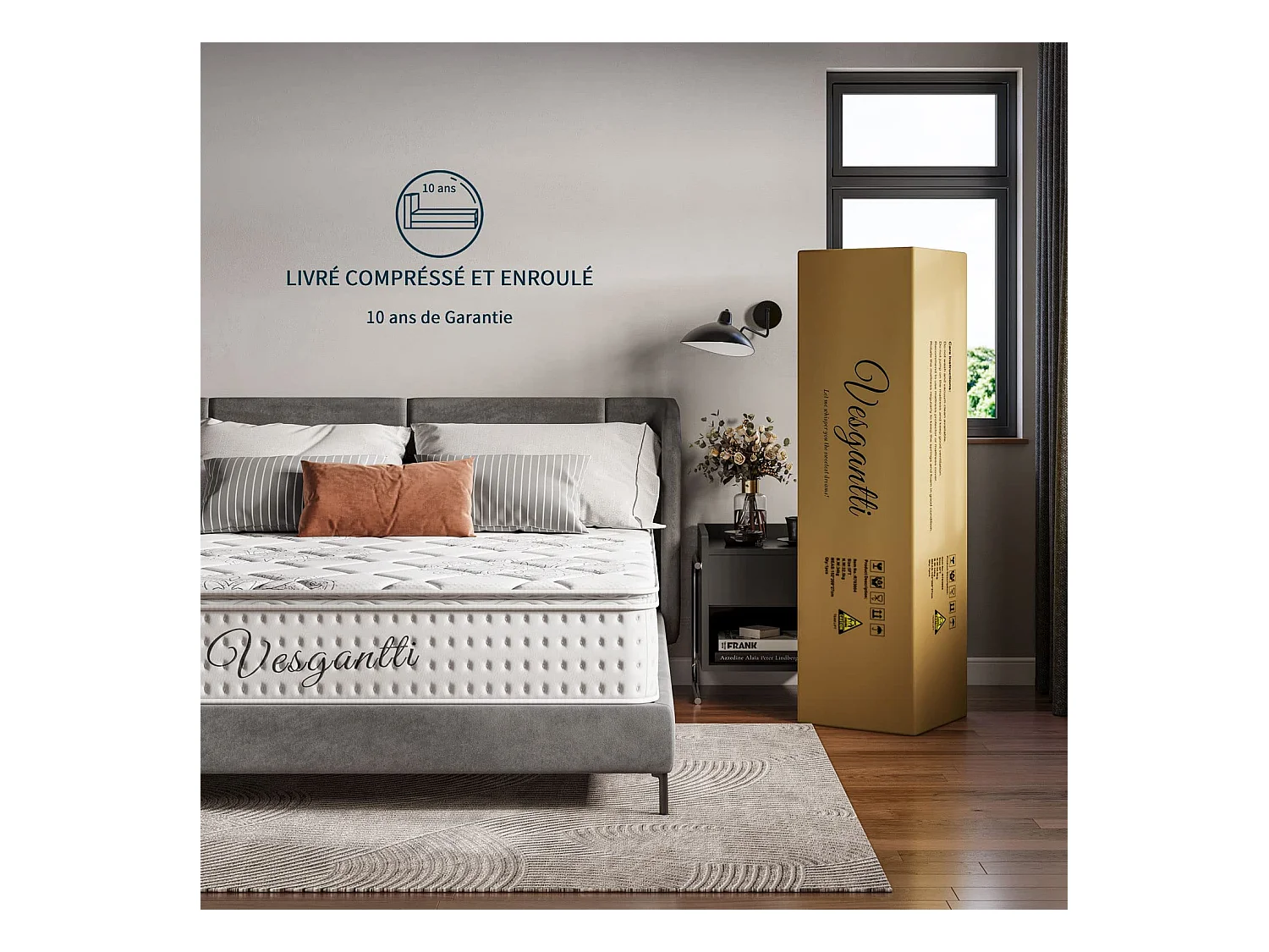 Pillowtop matras 160x200cm dikte 26cm Superieur volwassen/kinderbed Pocketveren Adaptief traagschuim 7-zone comfort