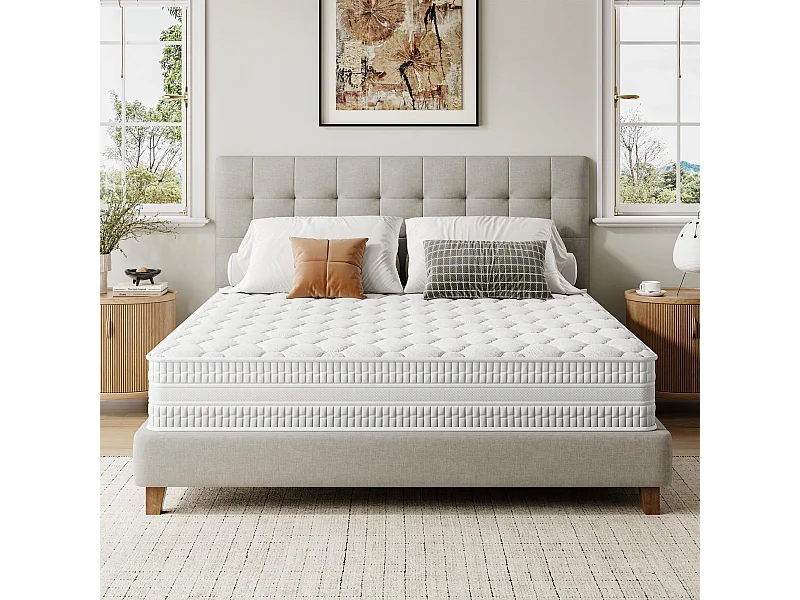 Hybride matrasdikte 160x200x24cm Pocketveren en traagschuim Optimale ondersteuning en drukverlichting CertiPUR-US gecertificeerd