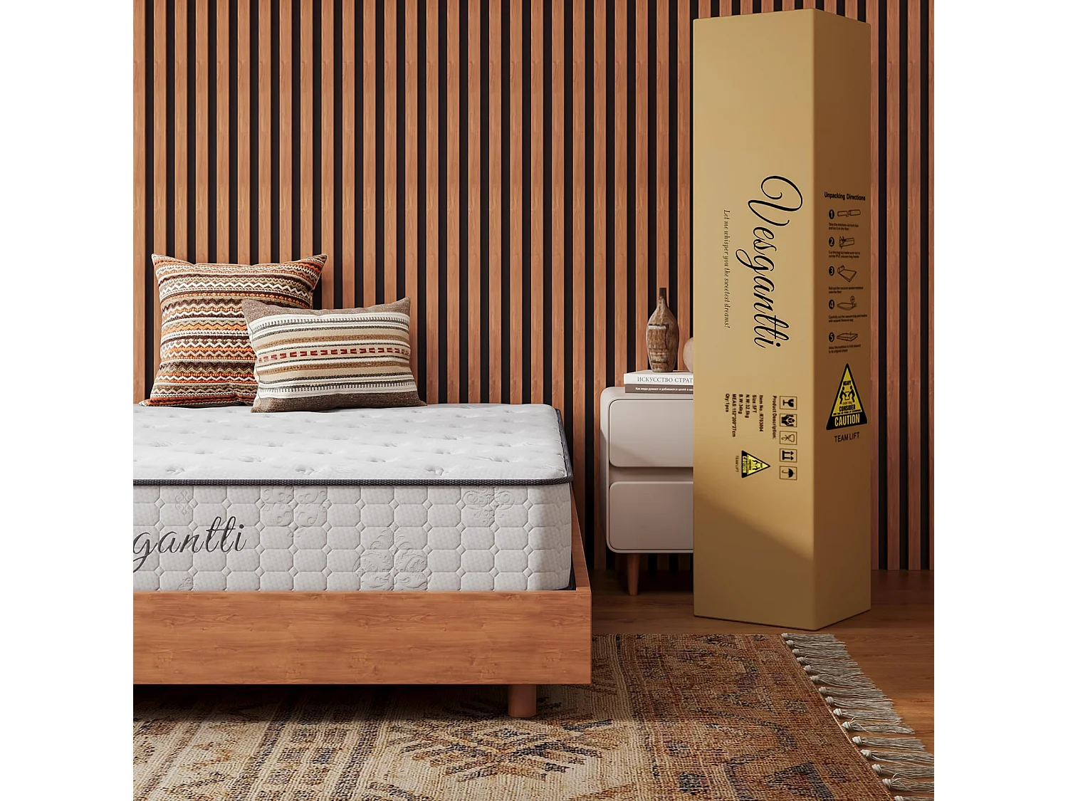 Tight Top Matelas 160x190cm Épaisseur 24cm Nova Rêve Ressorts Ensachés + Mousse Mémoire Lit Adulte Roulé Compressé Certifié Oeko-TEX