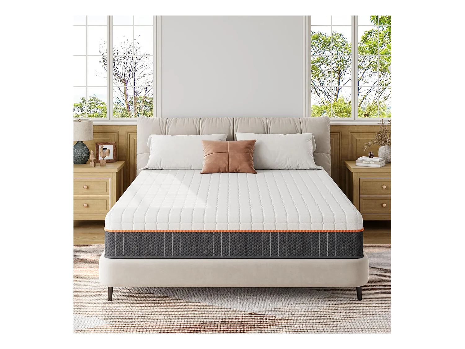 Schuimmatras 140x200cm Dikte 18cm Gel Memory Foam Zone-ondersteuning voor optimale uitlijning en ergonomisch comfort