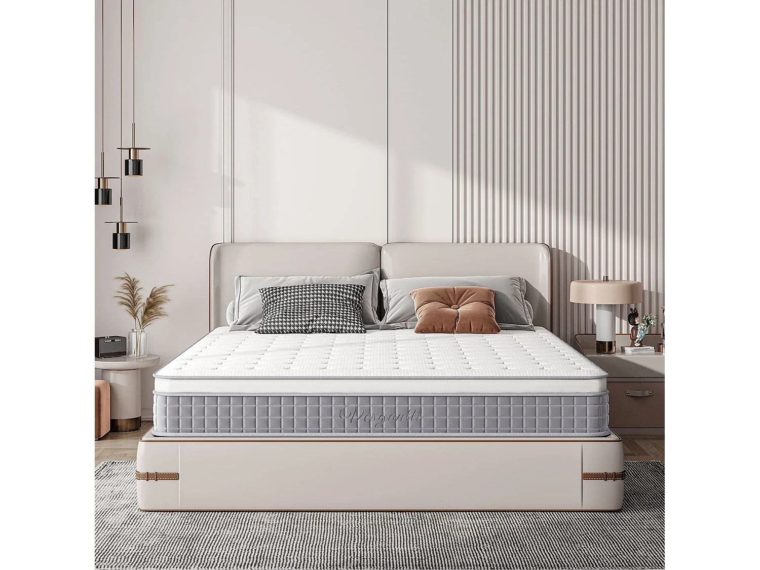 Matelas Boxtop 160x200cm, Épaisseur 25cm, Nova Fashion Hybrid, Ressorts Ensachés & Mousse Mémoire, Confort 7 Zones, Certifié CertiPUR-US