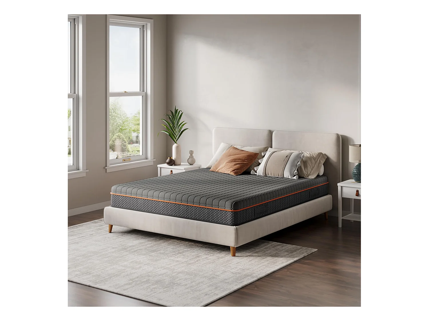 Matelas Mousse Gris 90x200cm Épaisseur 16cm Mousse à Mémoire de Forme en Gel Soutien Zonné pour un Alignement Optimal et Confort Ergonomique
