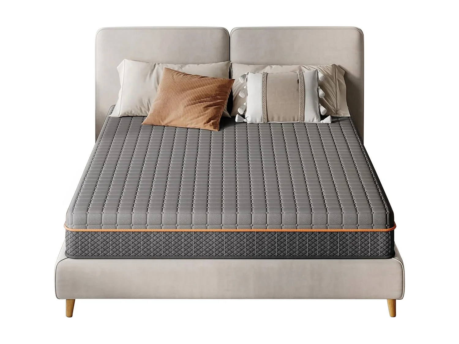 Matelas Mousse Gris 90x200cm Épaisseur 16cm Mousse à Mémoire de Forme en Gel Soutien Zonné pour un Alignement Optimal et Confort Ergonomique