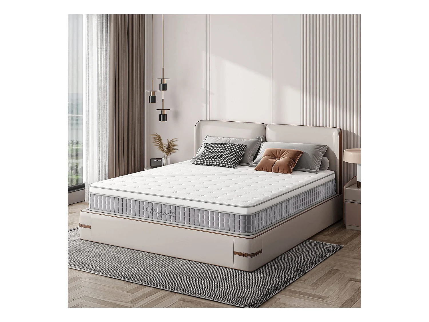 Matelas Boxtop 90x200cm, Épaisseur 25cm, Nova Fashion Hybrid, Ressorts Ensachés & Mousse Mémoire, Confort 7 Zones, Certifié CertiPUR-US