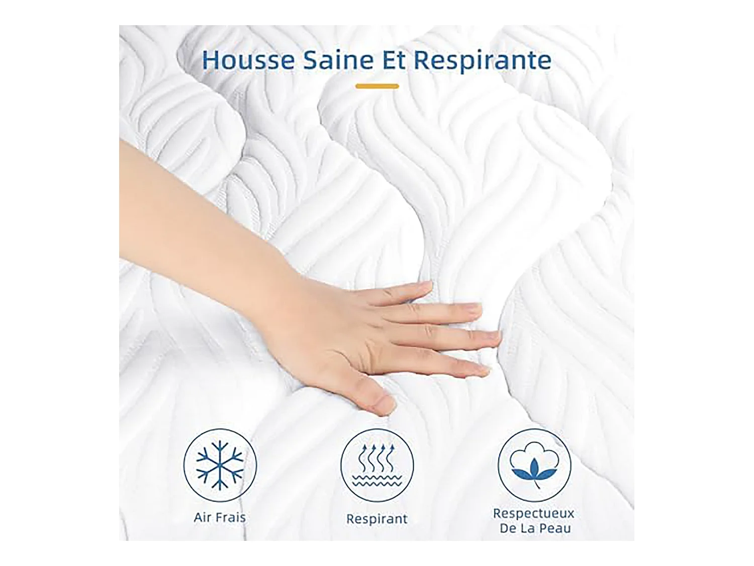 Matelas 80x200cm, Épaisseur 26cm, Hybrid Gel Mémoire, Ressorts Ensachés Indépendants, Confort 7 Zones, Multicouches, Certifié Oeko-Tex