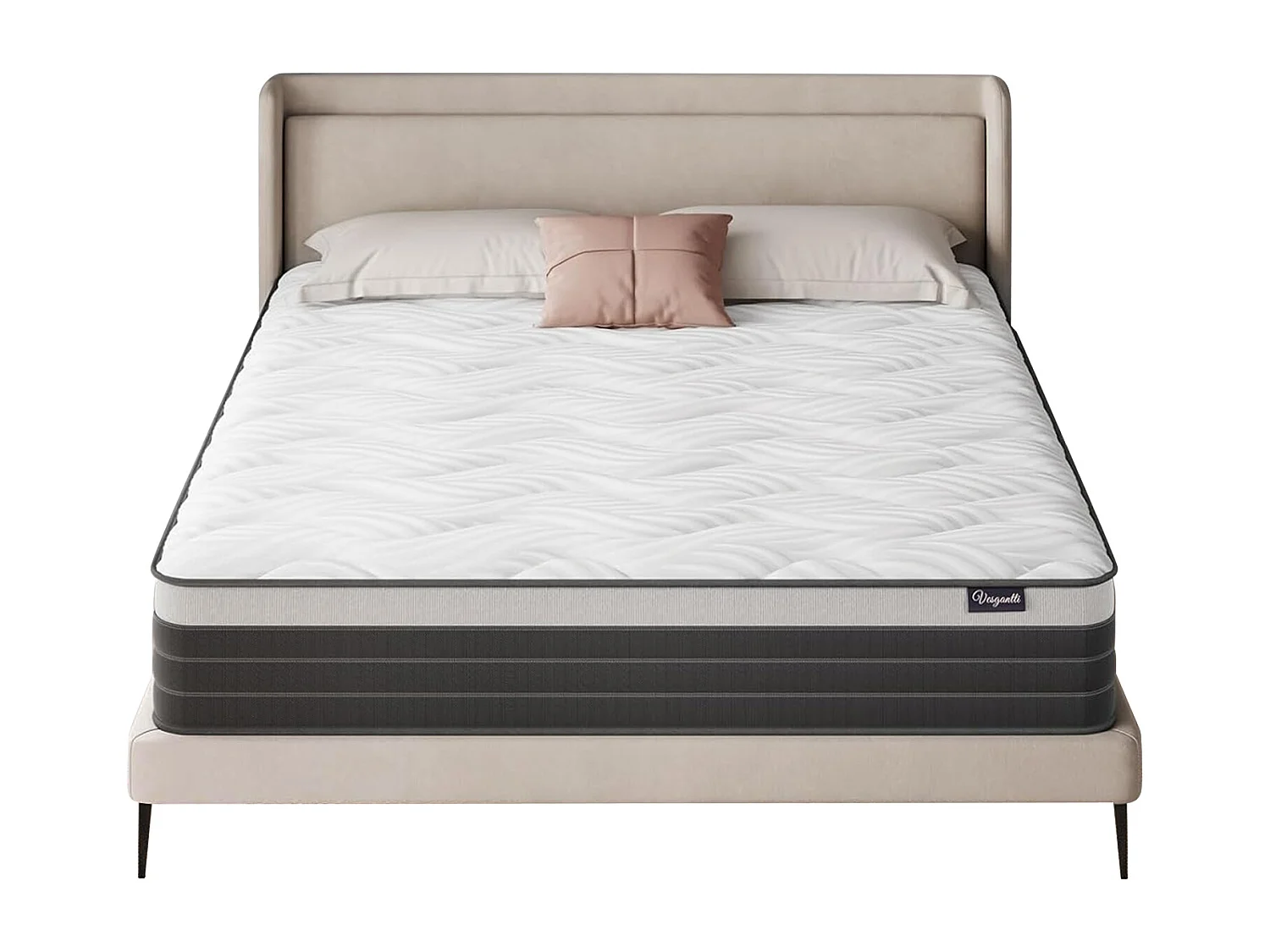 Matelas 80x200cm, Épaisseur 26cm, Hybrid Gel Mémoire, Ressorts Ensachés Indépendants, Confort 7 Zones, Multicouches, Certifié Oeko-Tex