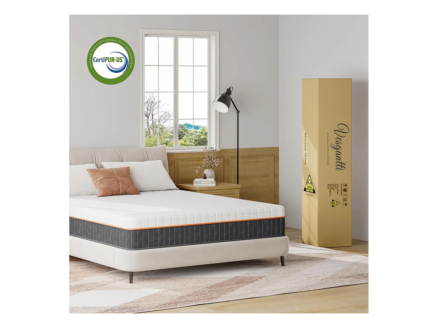 Schuimmatras 160x200cm Dikte 16cm Gel Memory Foam Zone-ondersteuning voor optimale uitlijning en langdurig comfort