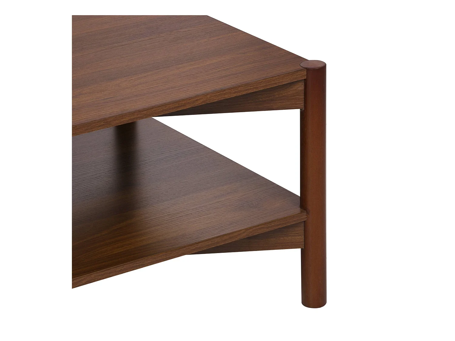 Table basse rectangulaire décor bois double plateau 110cm noyer - Harmony