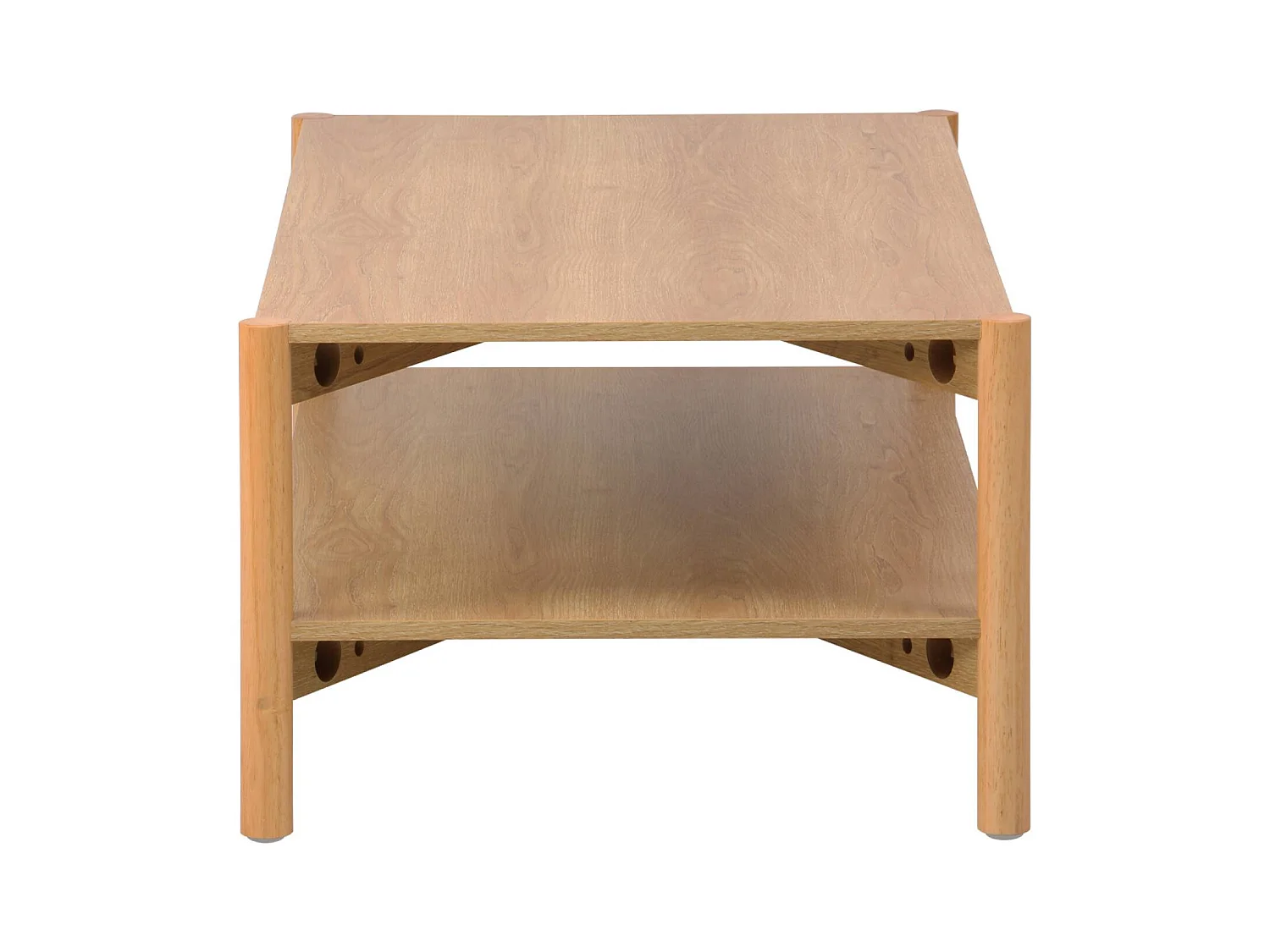 Table basse rectangulaire décor bois double plateau 110cm naturel - Harmony