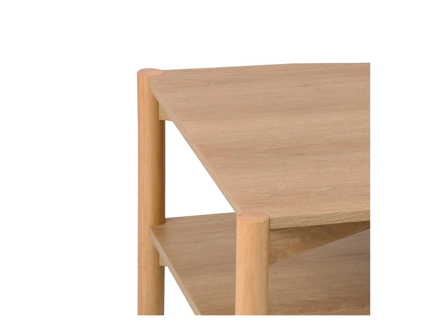 Table basse rectangulaire décor bois double plateau 110cm naturel - Harmony