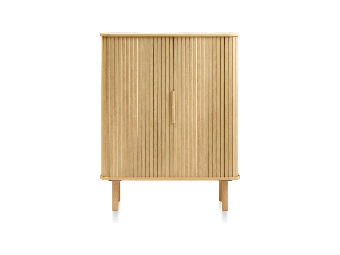 Buffet haut 2 portes bois naturel 90x113x40 cm