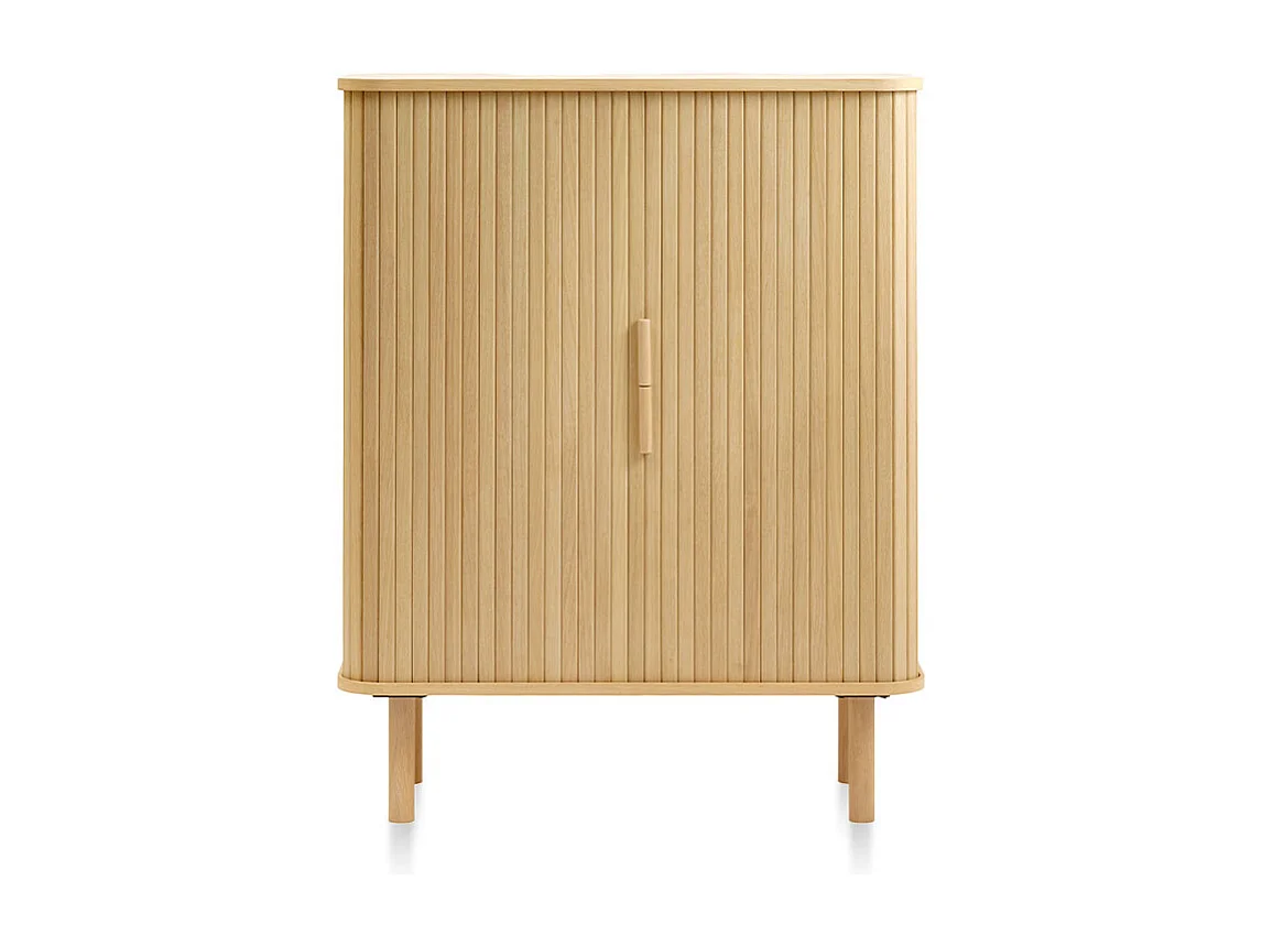 Buffet haut 2 portes bois naturel 90x113x40 cm