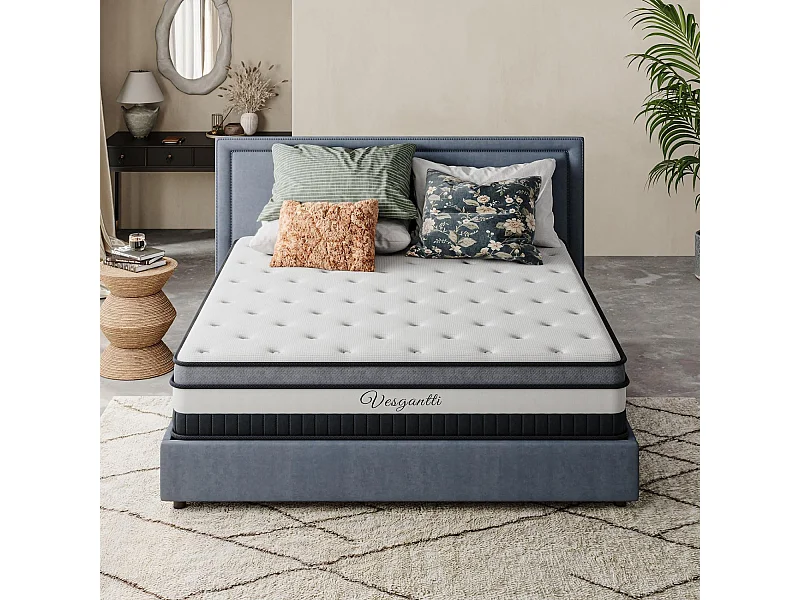 Boxtop matras 120x190cm, dikte 30cm, Nova Luxe Hybrid, pocketveren en traagschuim, 7-zone comfort, hoogwaardige meerlaagse matras