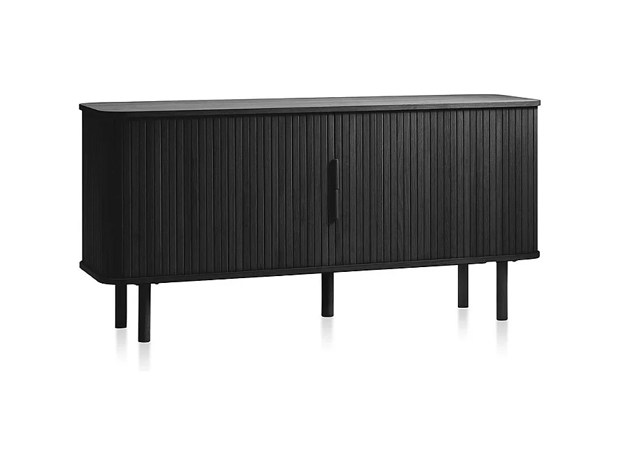 Buffet 2 portes 160 cm bois noir 160x76x45 cm