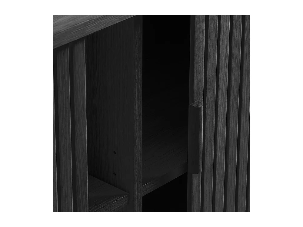 Buffet 2 portes 160 cm bois noir 160x76x45 cm