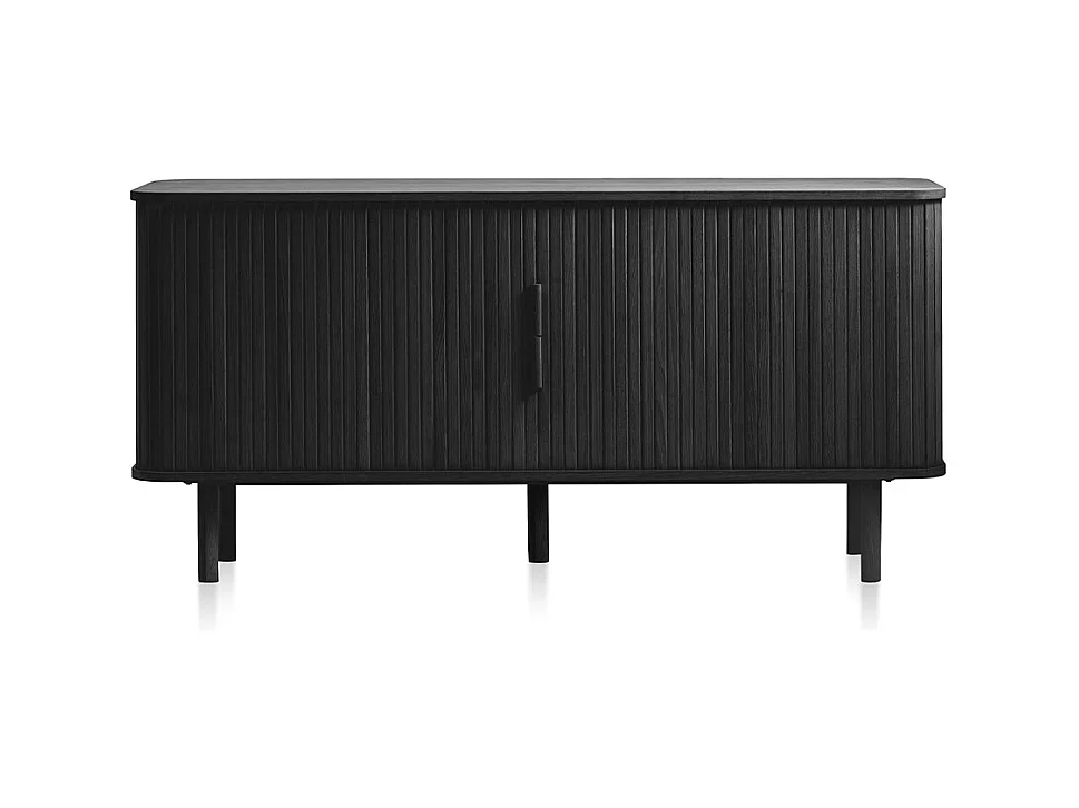 Buffet 2 portes 160 cm bois noir 160x76x45 cm