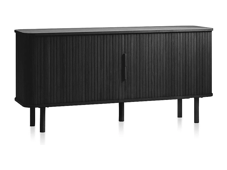 Buffet 2 portes 160 cm bois noir 160x76x45 cm