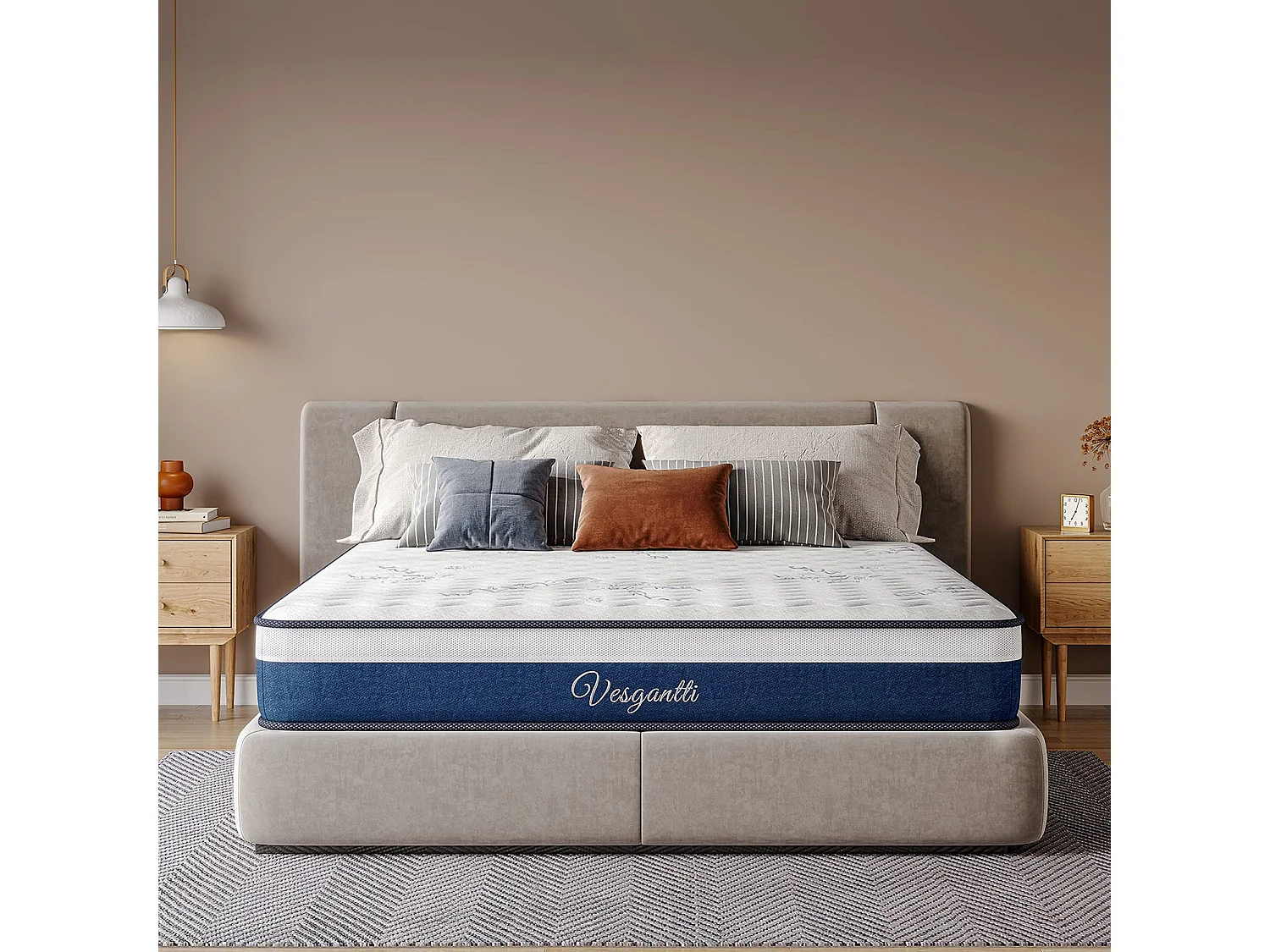 Tight Top Matelas 90x200cm, Épaisseur 26cm, Vague, Ressorts Ensachés 7 Zones, Mousse Mémoire Multi-Densité, Ergonomique et Hypoallergénique