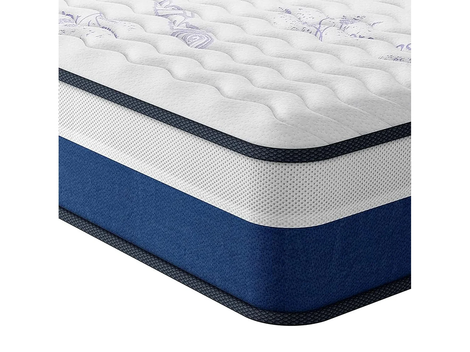 Tight Top Matelas 90x200cm, Épaisseur 26cm, Vague, Ressorts Ensachés 7 Zones, Mousse Mémoire Multi-Densité, Ergonomique et Hypoallergénique