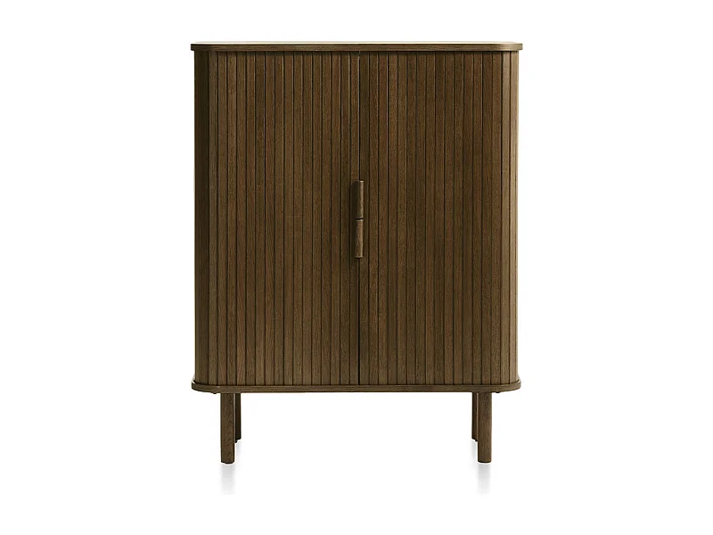 Buffet haut 2 portes bois foncé 90x113x40 cm