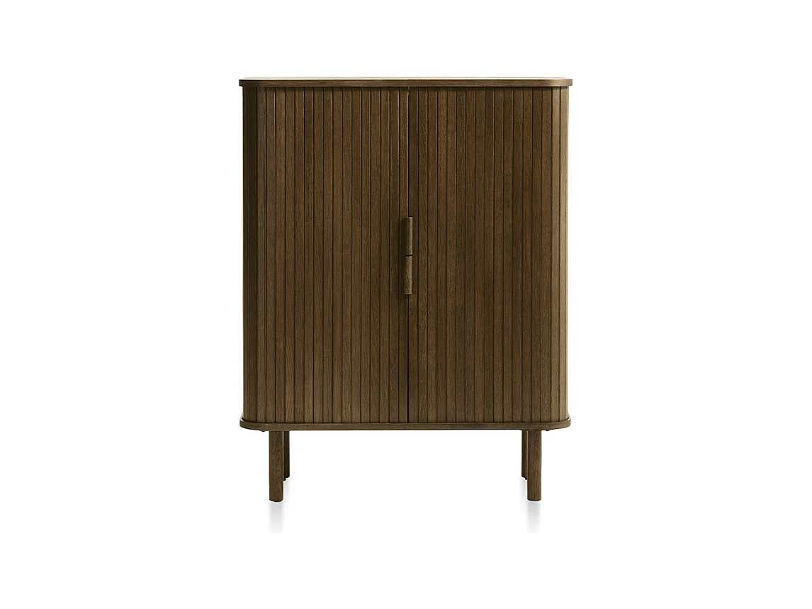 Buffet haut 2 portes bois foncé 90x113x40 cm