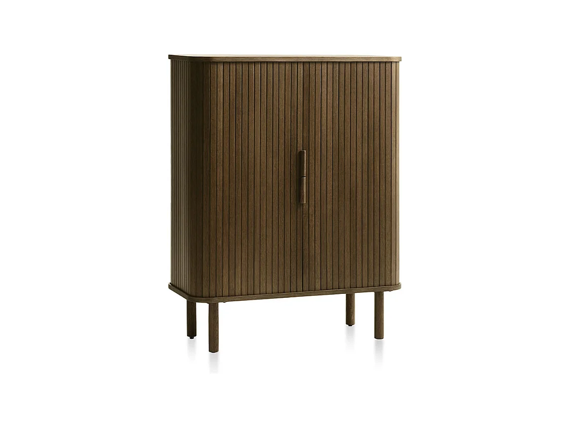 Buffet haut 2 portes bois foncé 90x113x40 cm
