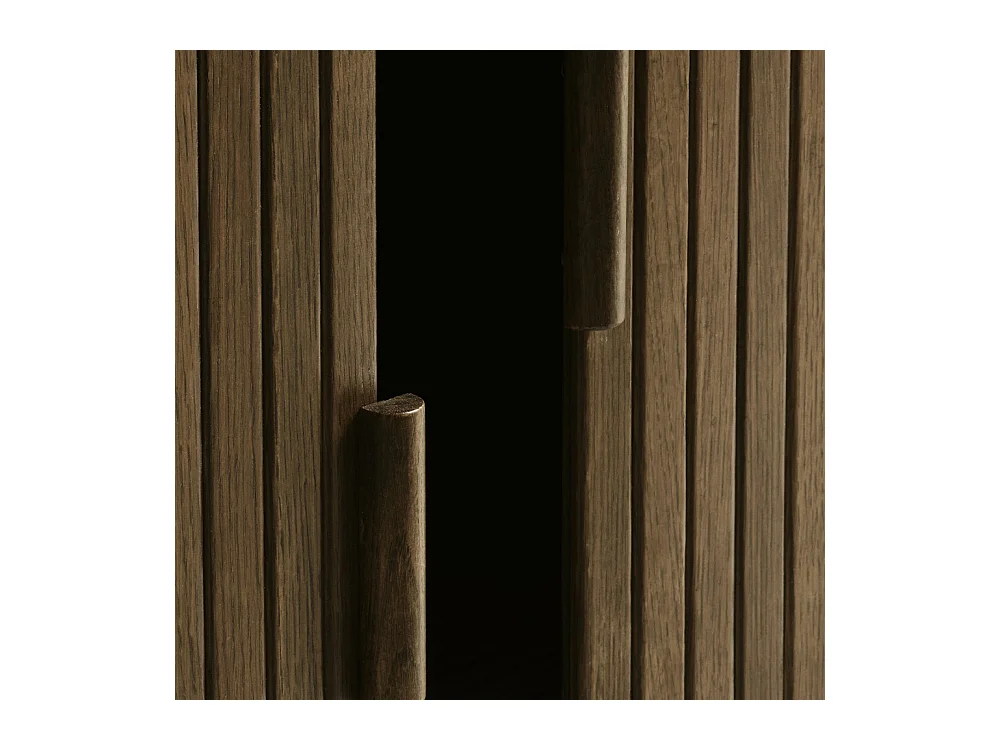 Buffet haut 2 portes bois foncé 90x113x40 cm