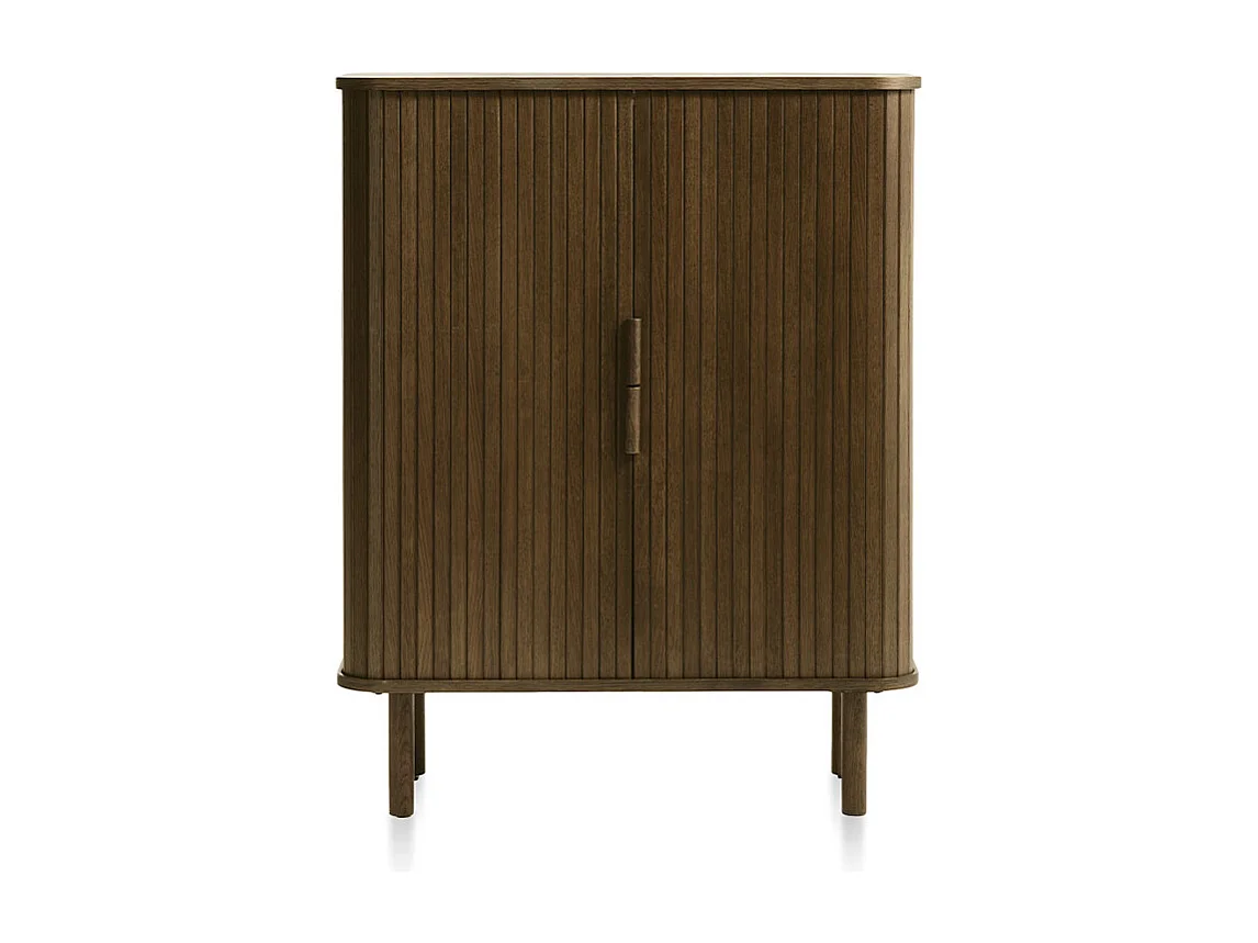 Buffet haut 2 portes bois foncé 90x113x40 cm