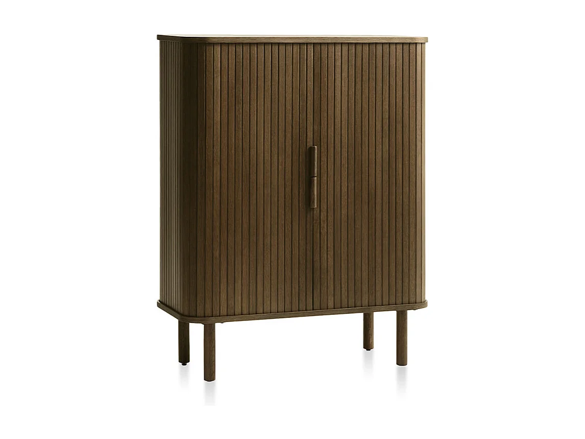 Buffet haut 2 portes bois foncé 90x113x40 cm
