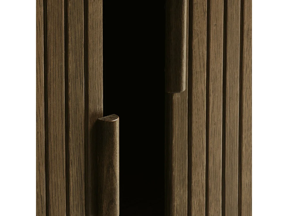 Buffet haut 2 portes bois foncé 90x113x40 cm