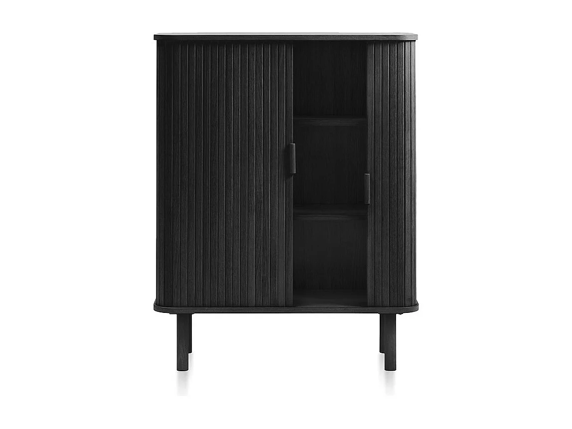 Buffet haut 2 portes bois foncé 90x113x40 cm