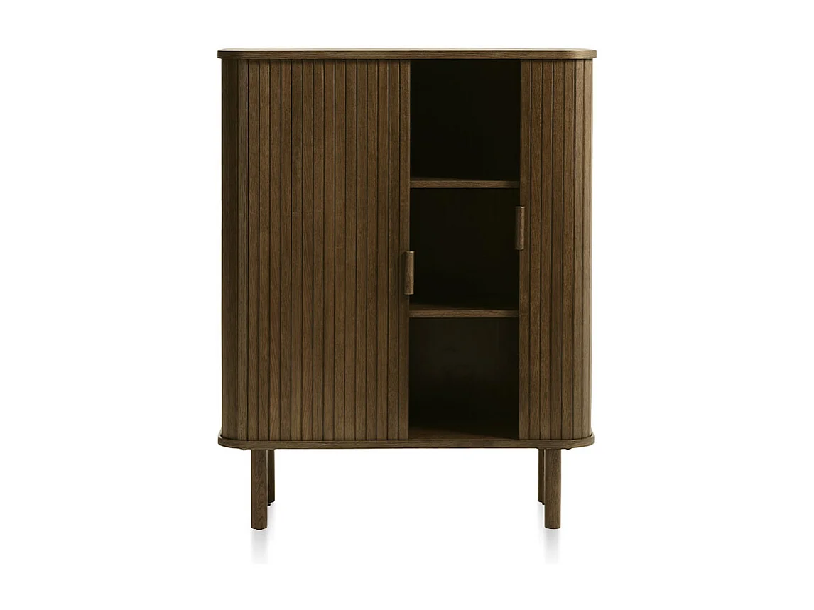 Buffet haut 2 portes bois foncé 90x113x40 cm