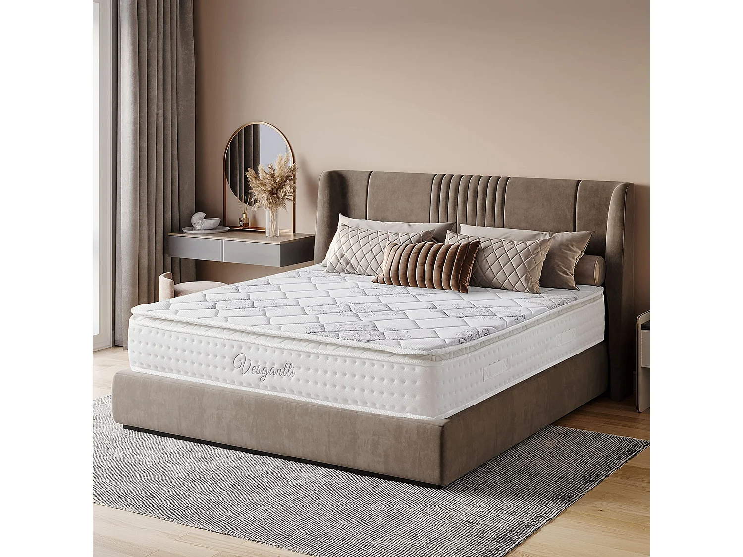 Pillowtop Matelas 120x190cm Épaisseur 26cm Supérieur Lit Adulte Ressorts Ensachés Mousse Mémoire Adaptative Confort 7 Zones