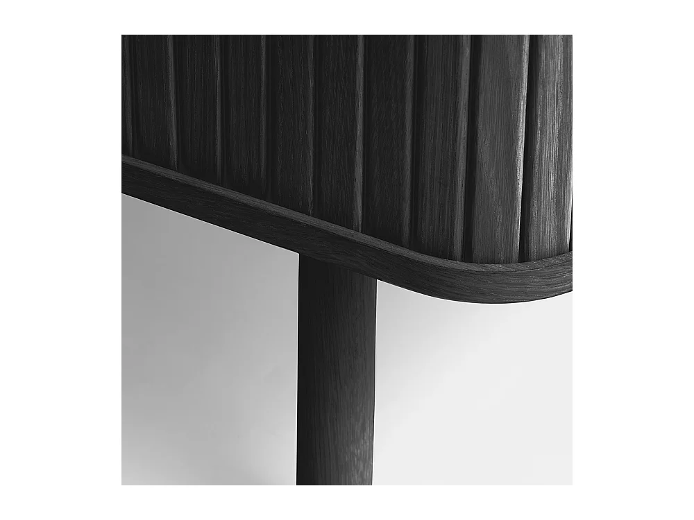 Meuble bas 2 portes 160 cm bois noir 160x56x40 cm